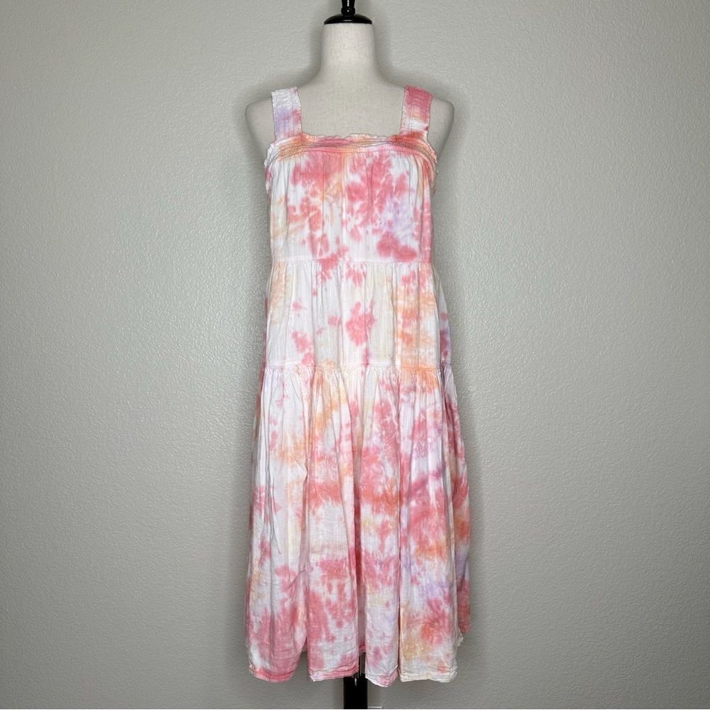 NWOT Old Navy Boho Tie Dye Tiered Summer Midi Dress, Sz Medium